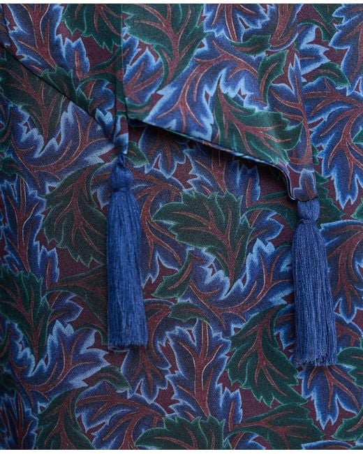 Really Wild Clothing Blue Birch Print Silk Shirt Dress
