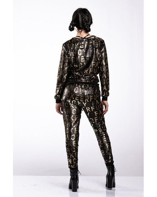 Any Old Iron Black Sequin Fancy Fucker Joggers