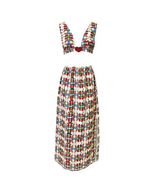 Couture to Your Door Metallic Neutrals Beach Butterfly Bird Co Ord Top And Skirt