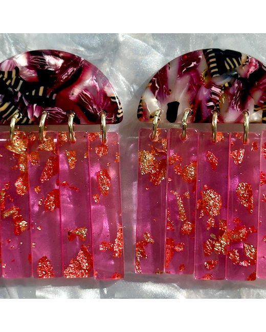 CLOSET REHAB Red Fringe Earrings