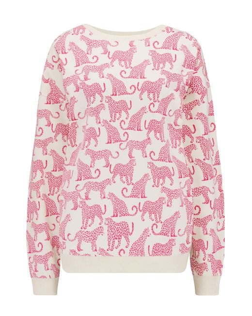 Sugarhill Eadie Relaxed Sweatshirt Off- Pink Leopards