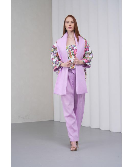 Lumina Eligma Purple The Duality Linen Reversible Jacket