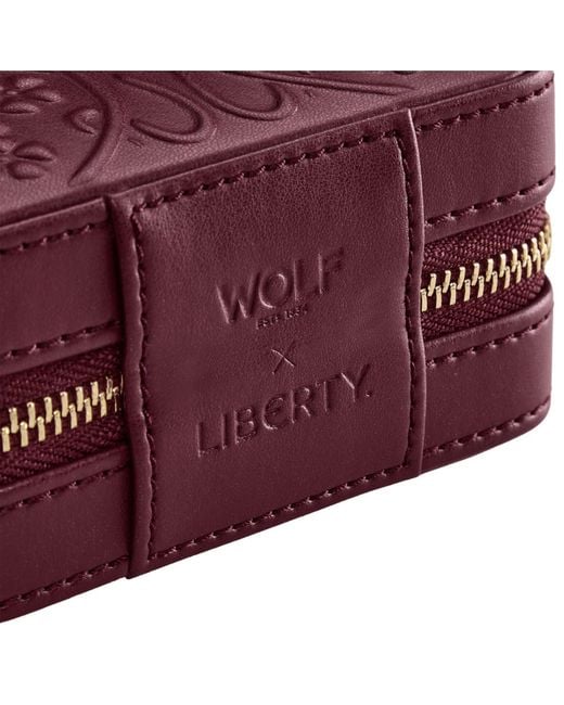 Wolf Red Liberty Small Travel Jewellery Zip Case