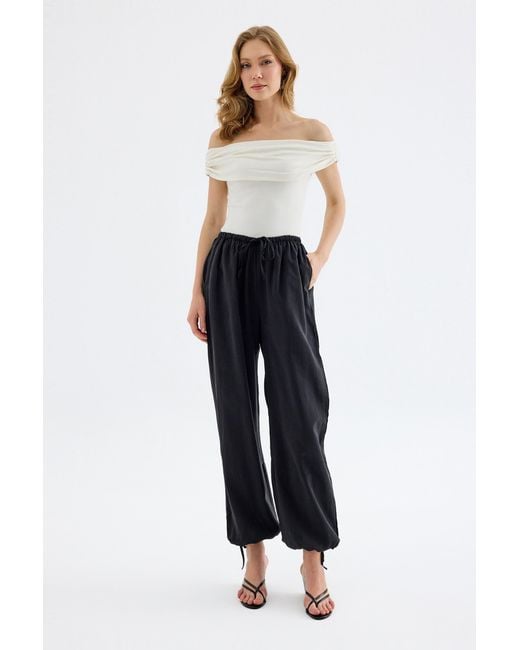 Monlicia Black Novelle Modal Balloon Pants