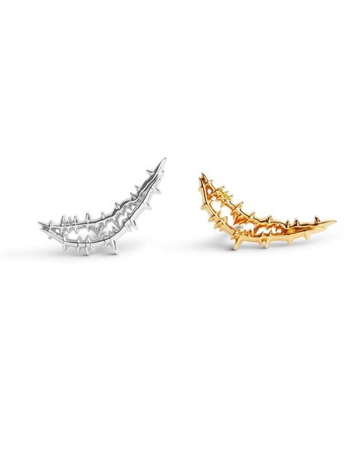 Kasun Metallic Smile Stud Earrings