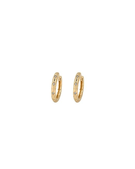 Uchi and Soto Metallic Kin Stone Huggie Hoop Earrings