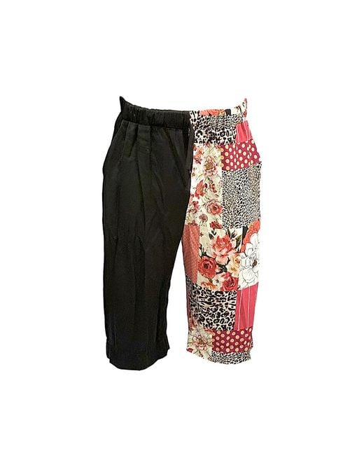 Maison Bogomil Black Pants With Patchwork Print for men