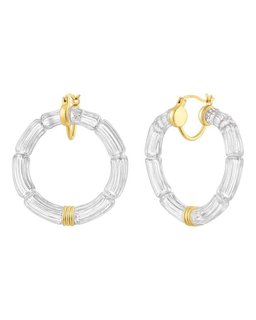Gold & Honey Metallic Gala Round Bamboo Hoop Earrings