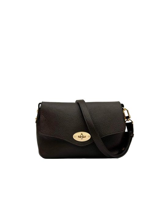 Apatchy London Black The Maddie Midi Chocolate Leather Bag