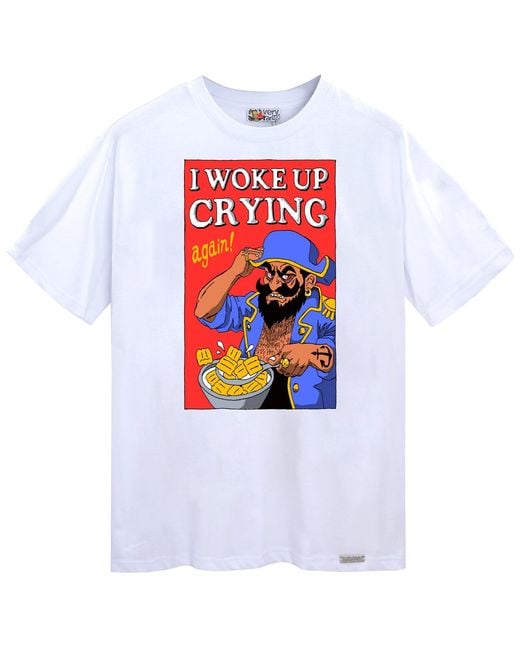 VERYRARE White Woke Up Crying Tee for men