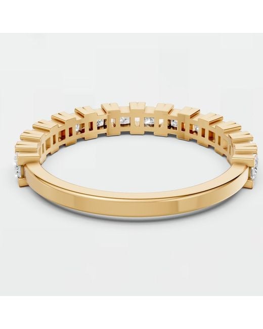Aya Fine Jewelry Metallic Princess Cut Lab Diamond Eternity Wedding Band Ring