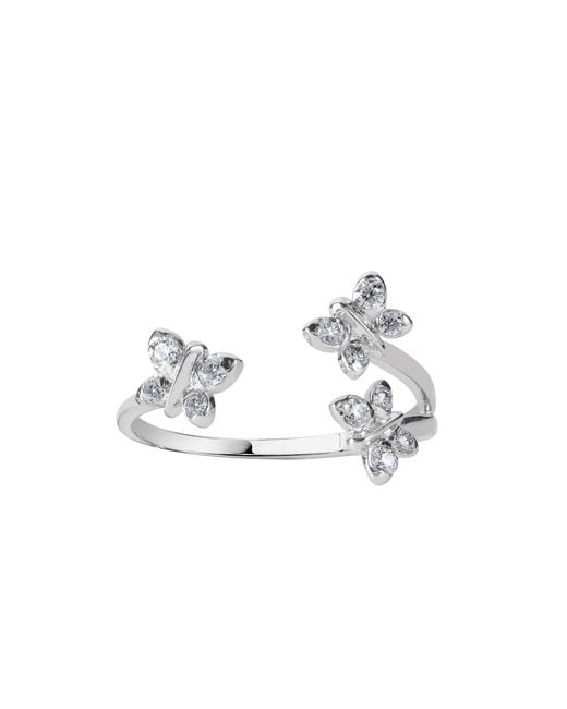 BLOOMTINE | Earth Angel HQ White Enchanting Flutterfly Premium Sterling Butterfly Ring