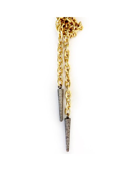 Persia Dona Jewelry Metallic Double Spikes Necklace