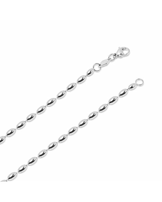 Nialaya Metallic Beaded Chain Necklace for men