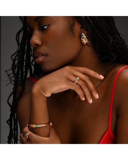 Superdivajewellery Metallic Jamelia Pear Drop Earrings