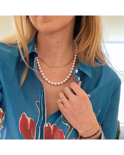 Herself Collections Metallic Hand-Knotted Freshwater Pearl Necklace