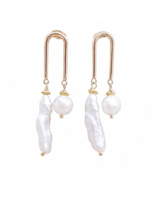 Way to Chic White Unique Pearl Earrings