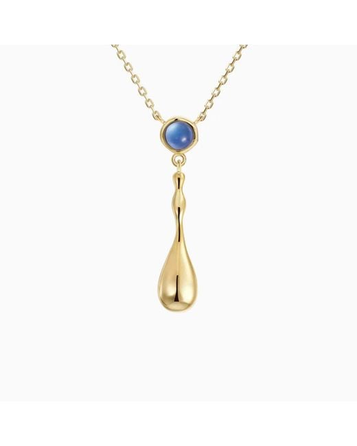Vanimy Metallic Seren Flow Gemstone Droplet Necklace