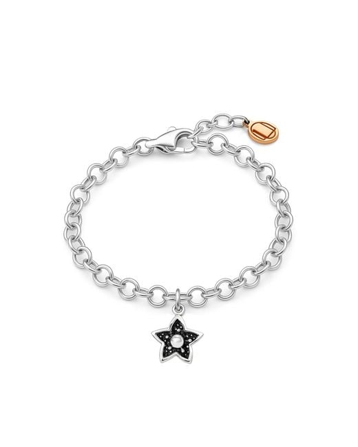 Unaloe Metallic Sterling Marine Flower Charm Bracelet – Handmade Coastal Inspired Jewelry