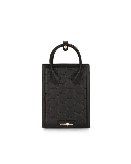 Orange Cube Black Quilted Impressions Mini Tote Bag