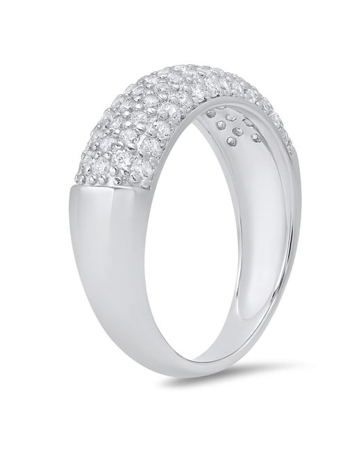 Kylie Harper Metallic Sterling Multi Row Pave Diamond Cz Band Ring