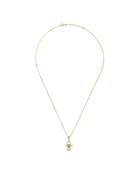 Latelita London Metallic Love My Hamsa Hand Opal Pendant Necklace