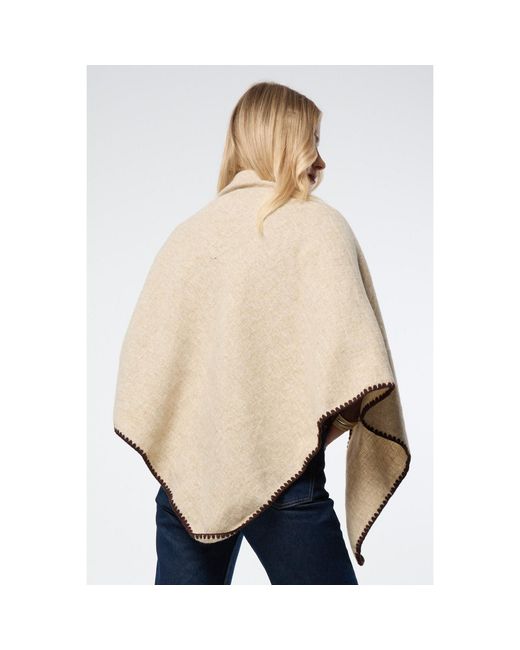 Saachi Natural Knitted Triangle Ivory Shawl Wrap