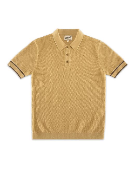 &SONS Trading Co Natural Neutrals Dempsey Knitted Polo Tan for men