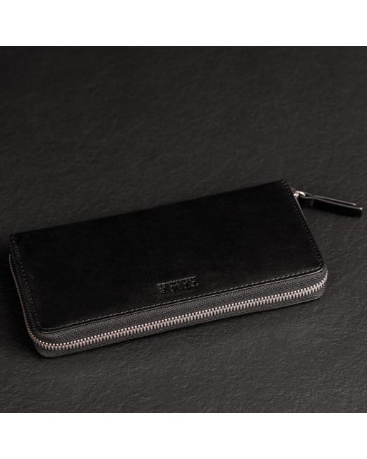 Time Resistance Black Leather Continental Wallet