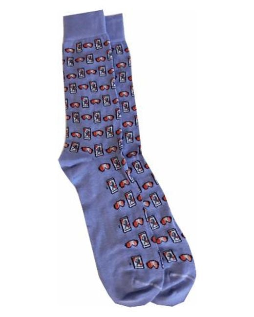 Lazyjack Press Blue Beer Goggles Socks for men