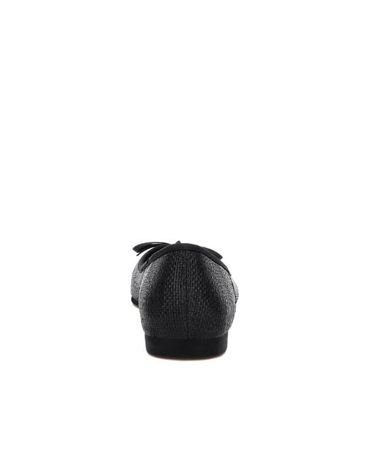 Rag & Co Black Paper Rings Raffia Ballet Flats