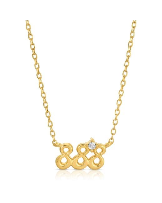 Zepplin the Label Metallic Angel Number Eight Eight Eight Necklace-Dainty Necklace
