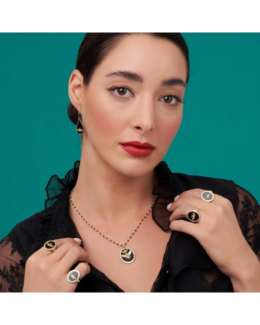 Myrto Katramadou Jewellery Metallic Queen Bee Crystal Necklace