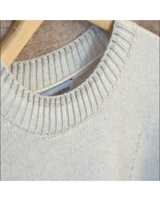 Nuvv Collection Natural Neutrals Cashmere And Wool Blend Round Necked Knit Sweater – Soft Neutral Tone