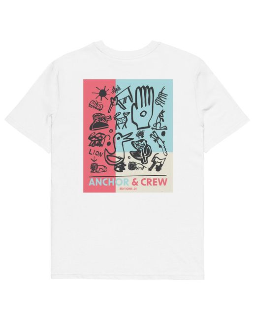Anchor and Crew White One Moon Safari Editions Organic Cotton T-Shirt for men