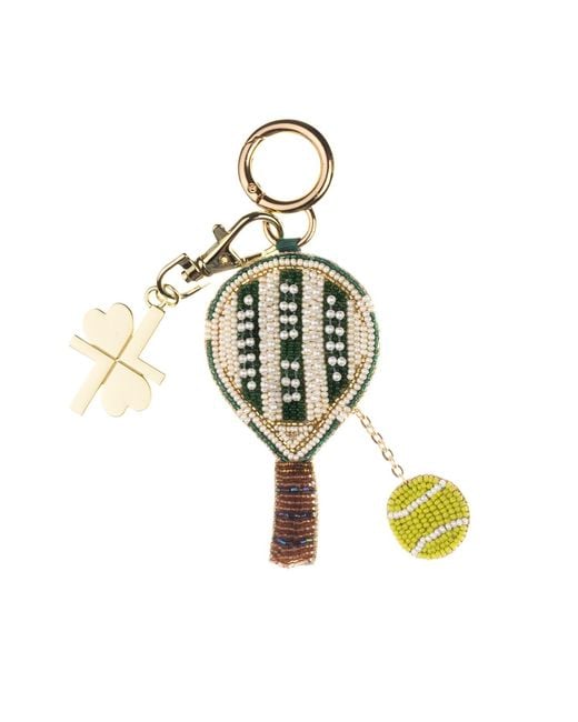 Laines London Metallic Padel Club Hand-Beaded Bag Charm