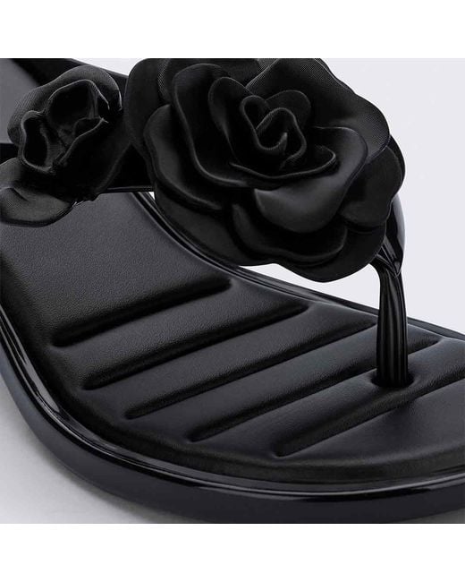 Melissa Black Thong Kitten Heel Petals