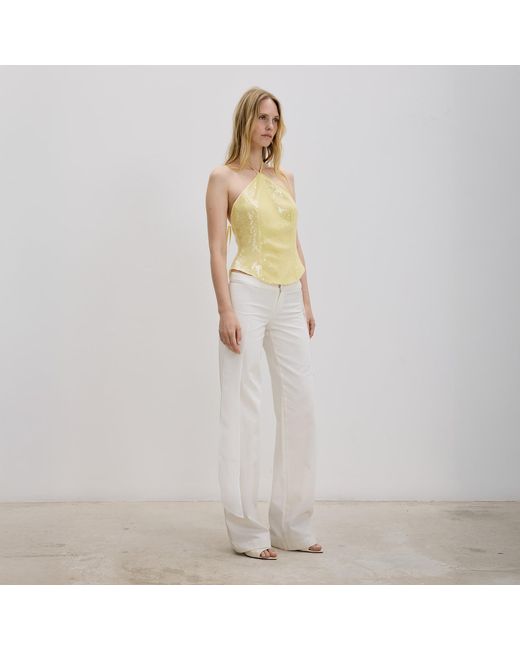 Herfetch Yellow Sequined Sunset Top