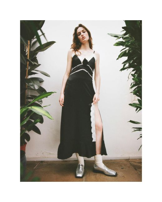 Lisa The Label Black Le Jardin Ruby Rose Slip Dress