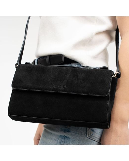 Hamel Atelier Black Avenue Suede Crossbody Bag