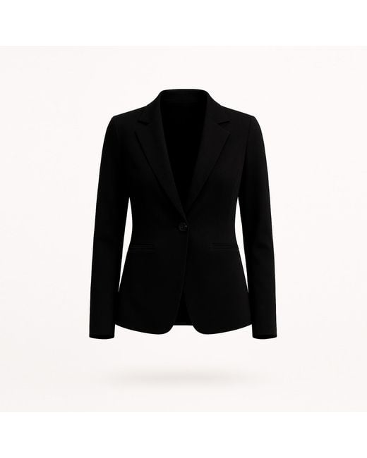 Tantra Spain Sl Black Fitted Jacket With Lapels, Single-Button Closure, And Faux Pockets