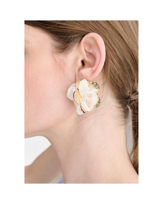 Paisie Pink Chiffon Bloom Earrings