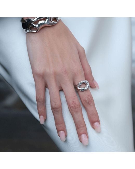LINYA JEWELLERY White Mazu Amorphous Ring