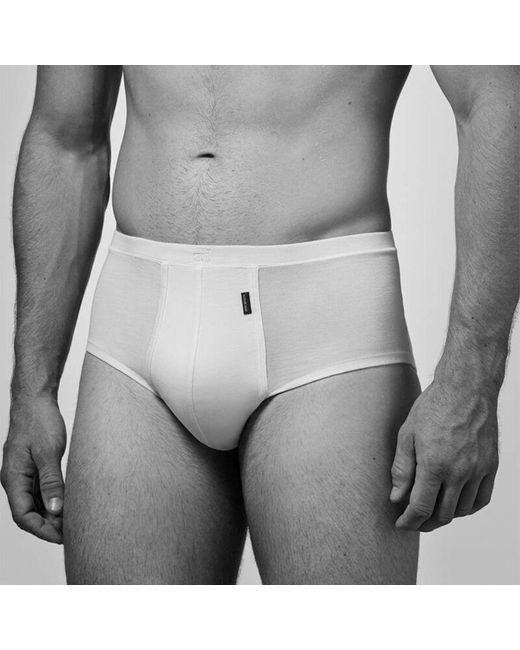 Zd - Zero Defects White Senior Fly Front Briefs – Premium Egyptian Cotton Comfort for men