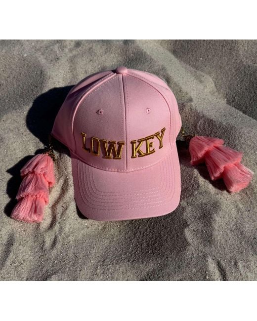 Julia Clancey Pink Low Key Tasseltastic Trucker Cap