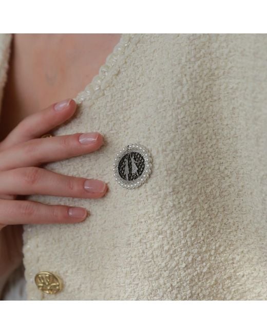 Retro Chic White Ballet Brooch
