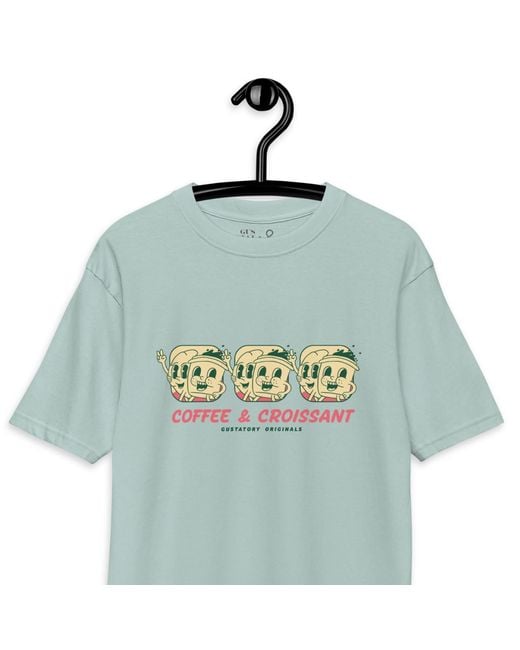 Anchor and Crew Blue Ice Gustatory Originals Coffee & Croissant Heavy Cotton T-Shirt