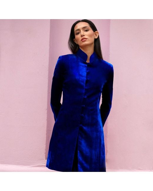 Beatrice von Tresckow Blue Royal Velvet Grace Jacket