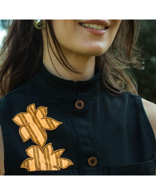 Up-fuse Black Patchwork Vest- Honeycomb