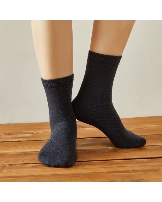 Soft Strokes Silk Blue Wool Quarter-Length Socks Set Of Two